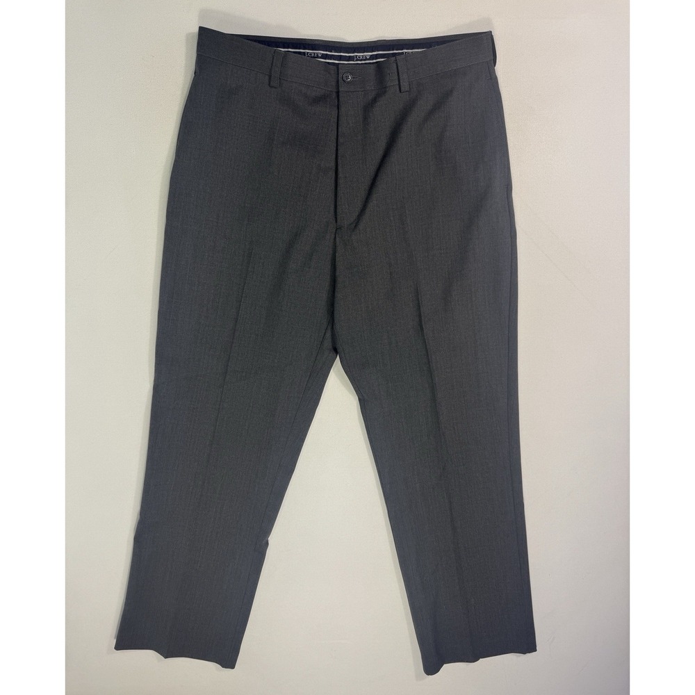 J Crew Classic Fit Men's 36x30 (36x29.5) Grey Wool Slacks Dress Pants Business